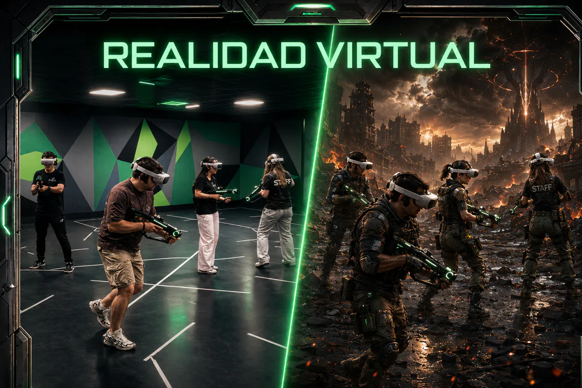 Group of adults playing in the virtual reality zone