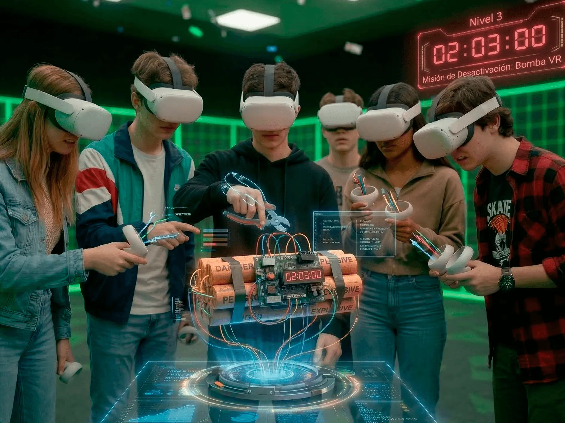 Escape room para adolescentes en Valencia en Alfazone con experiencia de realidad virtual